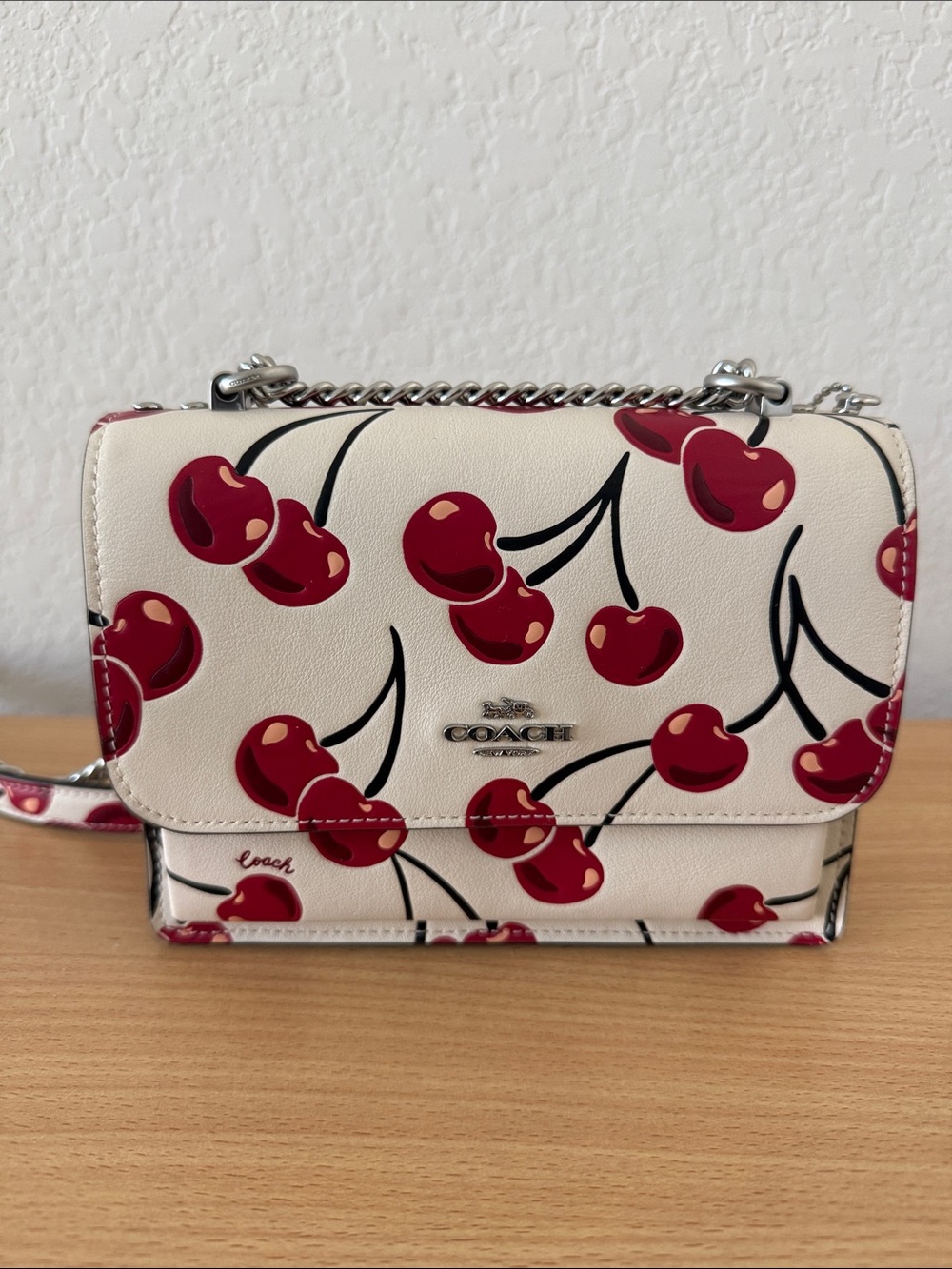 NWOT Coach Mini Klare Cherry Print Leather Crossbody
